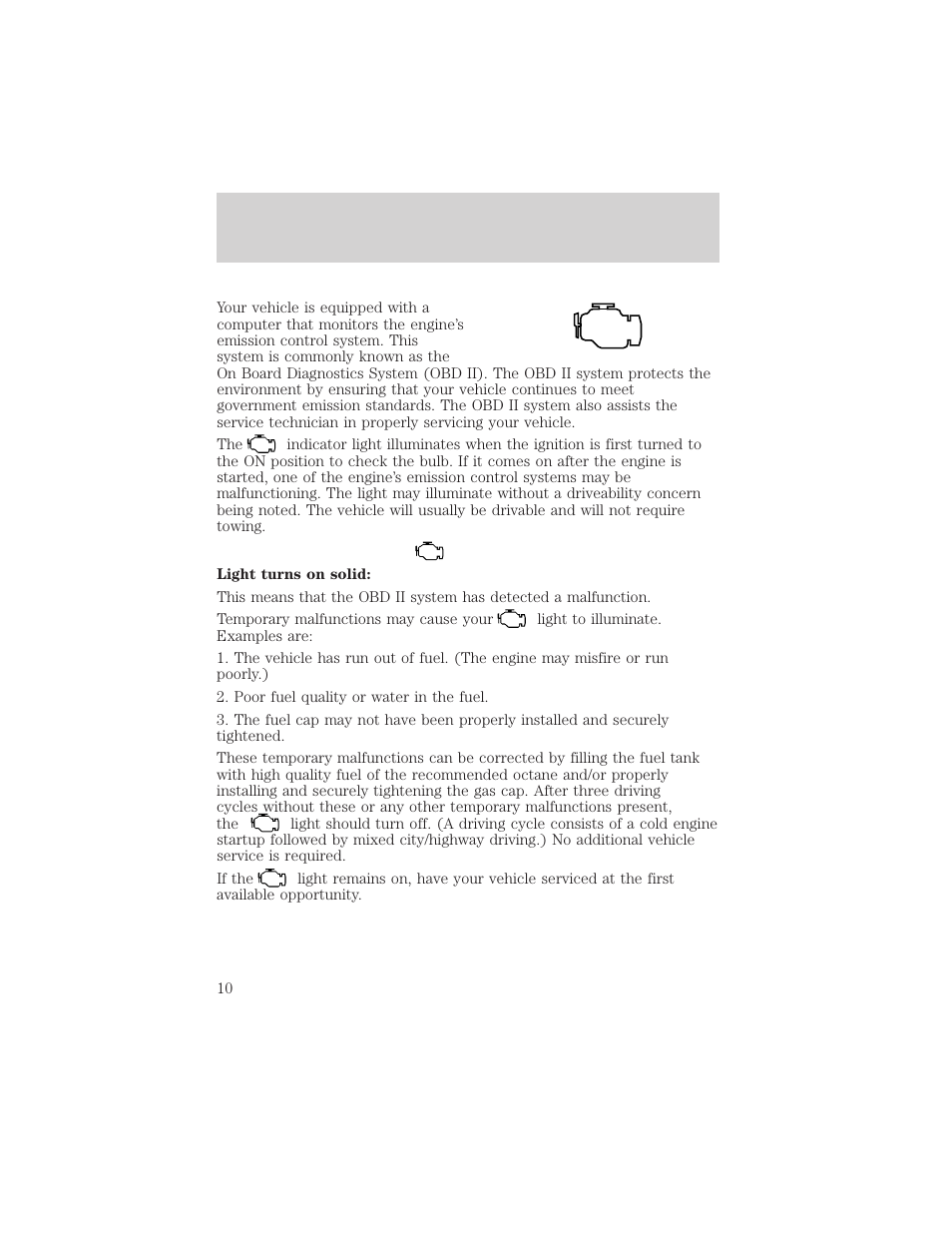 Instrumentation | FORD 2001 Taurus User Manual | Page 10 / 256