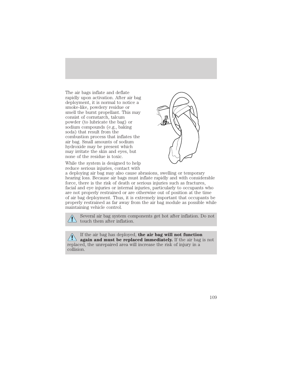 Seating and safety restraints | FORD 2001 Taurus User Manual | Page 109 / 256