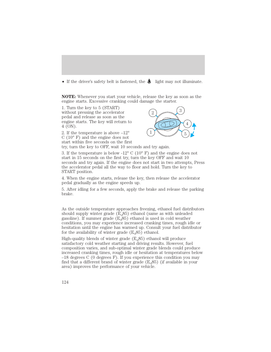 Starting | FORD 2001 Taurus User Manual | Page 124 / 256