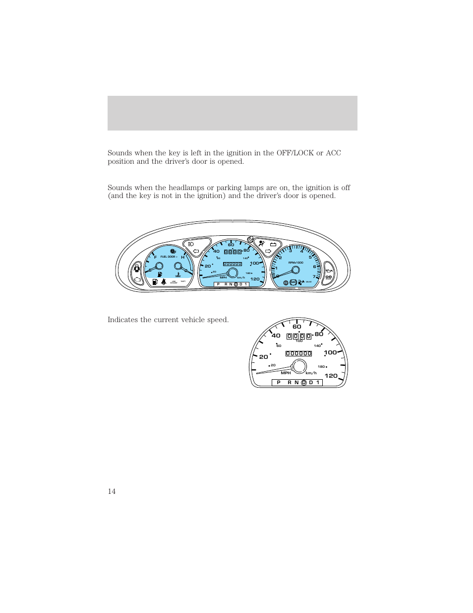 Instrumentation | FORD 2001 Taurus User Manual | Page 14 / 256