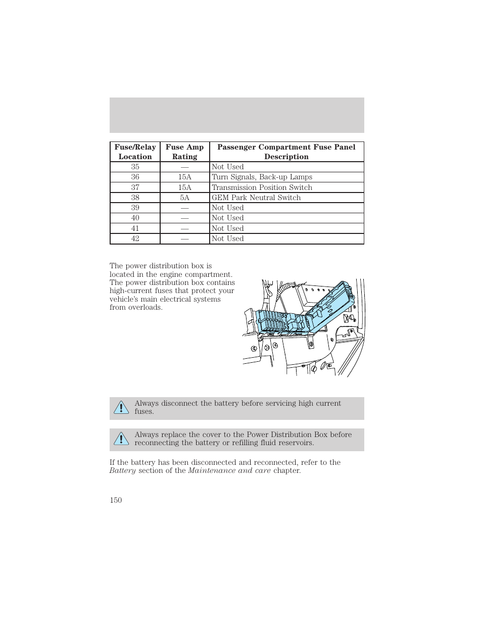 Roadside emergencies | FORD 2001 Taurus User Manual | Page 150 / 256
