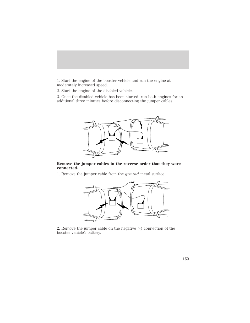 Roadside emergencies | FORD 2001 Taurus User Manual | Page 159 / 256
