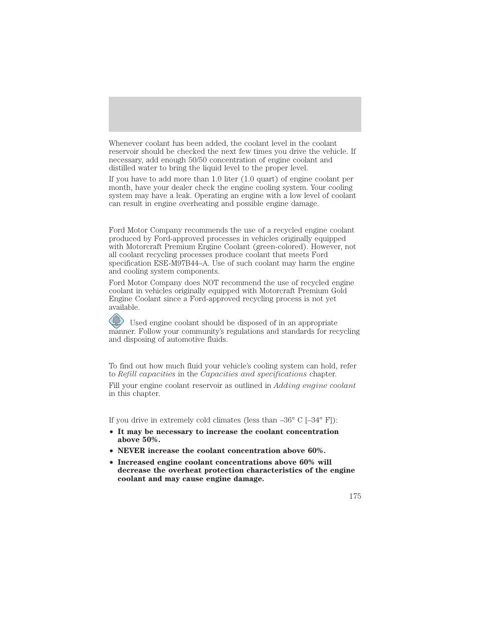 Maintenance and care | FORD 2001 Taurus User Manual | Page 175 / 256