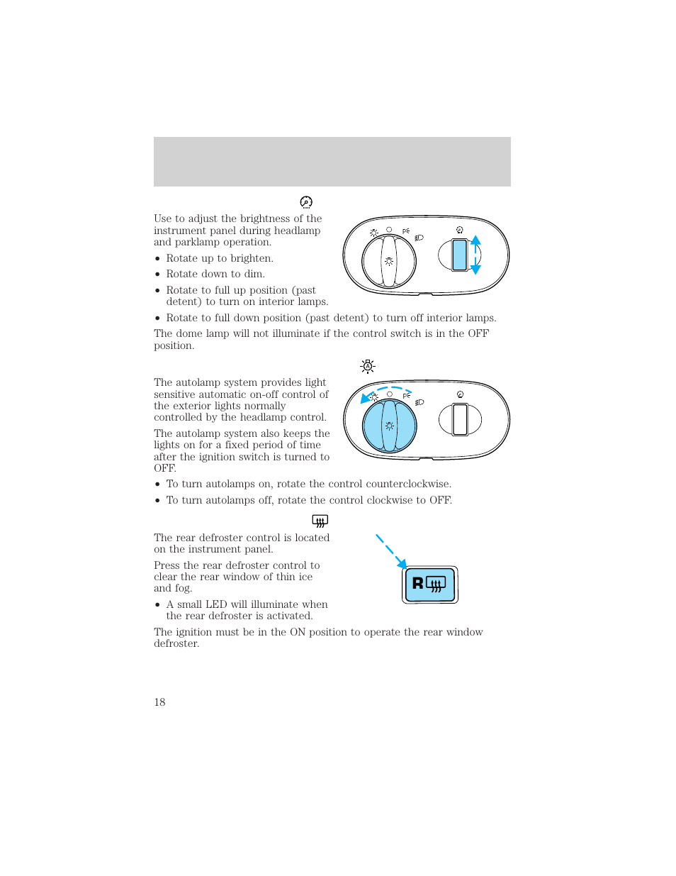 Controls and features | FORD 2001 Taurus User Manual | Page 18 / 256
