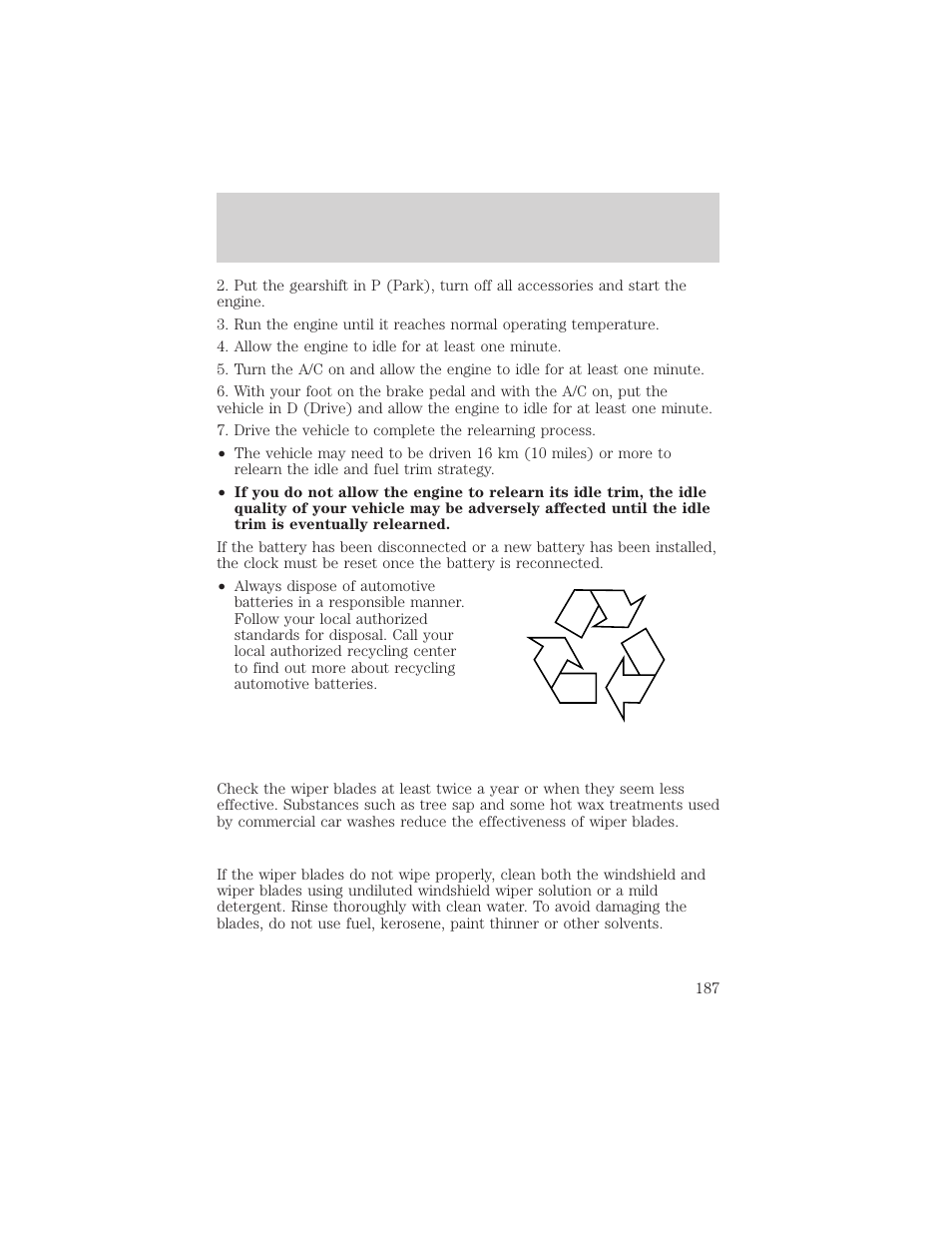 Maintenance and care | FORD 2001 Taurus User Manual | Page 187 / 256