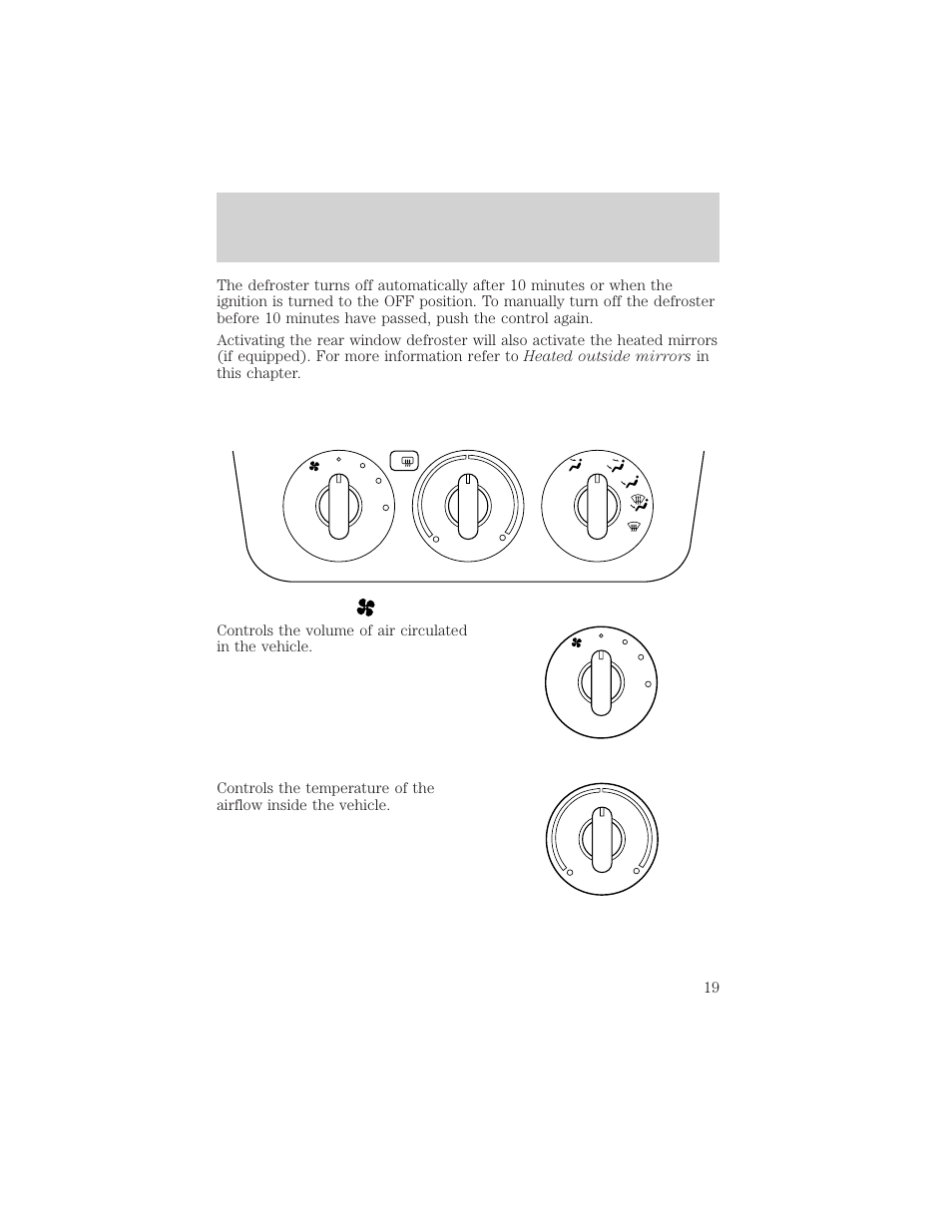 Controls and features | FORD 2001 Taurus User Manual | Page 19 / 256