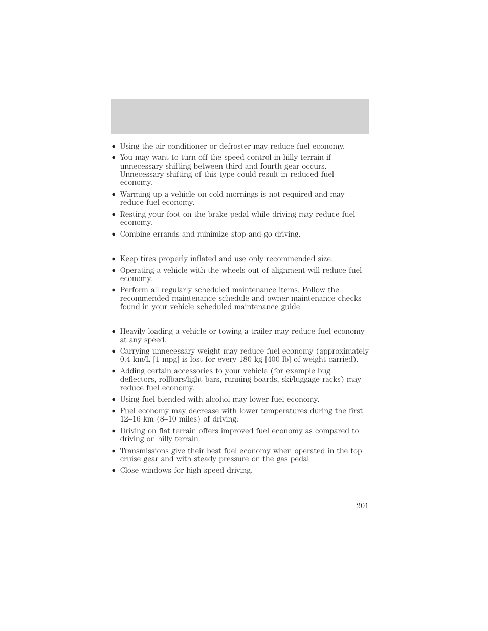 Maintenance and care | FORD 2001 Taurus User Manual | Page 201 / 256