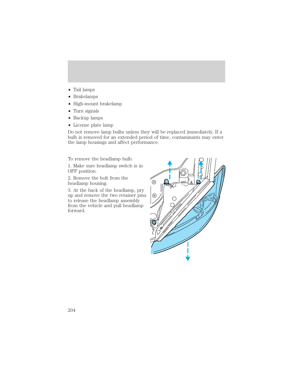 Maintenance and care | FORD 2001 Taurus User Manual | Page 204 / 256