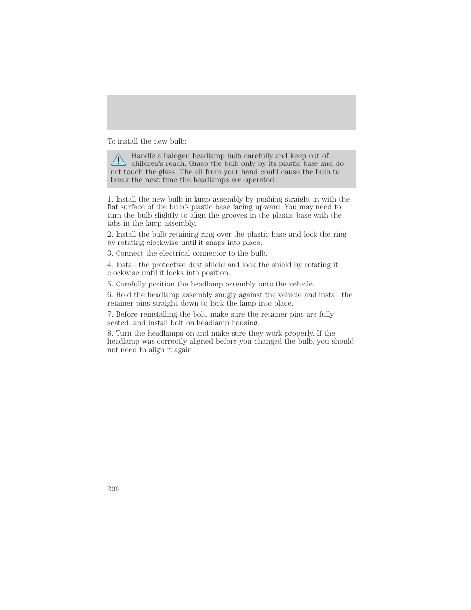 Maintenance and care | FORD 2001 Taurus User Manual | Page 206 / 256