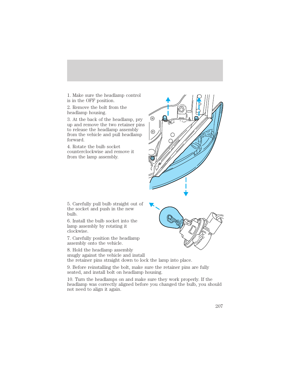 Maintenance and care | FORD 2001 Taurus User Manual | Page 207 / 256