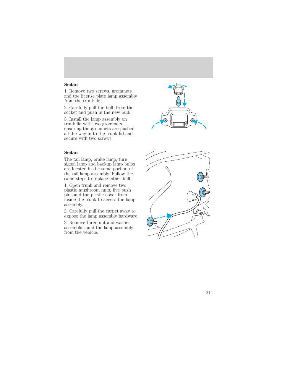 Maintenance and care | FORD 2001 Taurus User Manual | Page 211 / 256