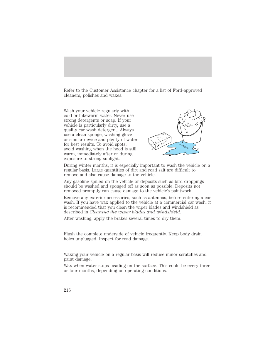 Maintenance and care | FORD 2001 Taurus User Manual | Page 216 / 256
