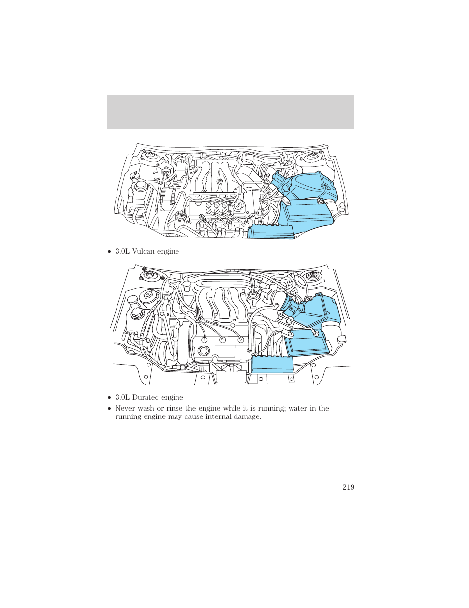 Maintenance and care | FORD 2001 Taurus User Manual | Page 219 / 256