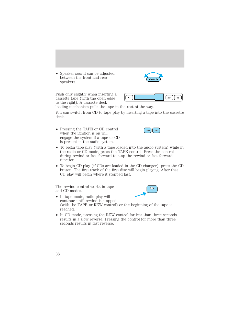 Controls and features | FORD 2001 Taurus User Manual | Page 38 / 256