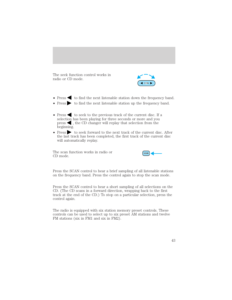 Controls and features | FORD 2001 Taurus User Manual | Page 43 / 256