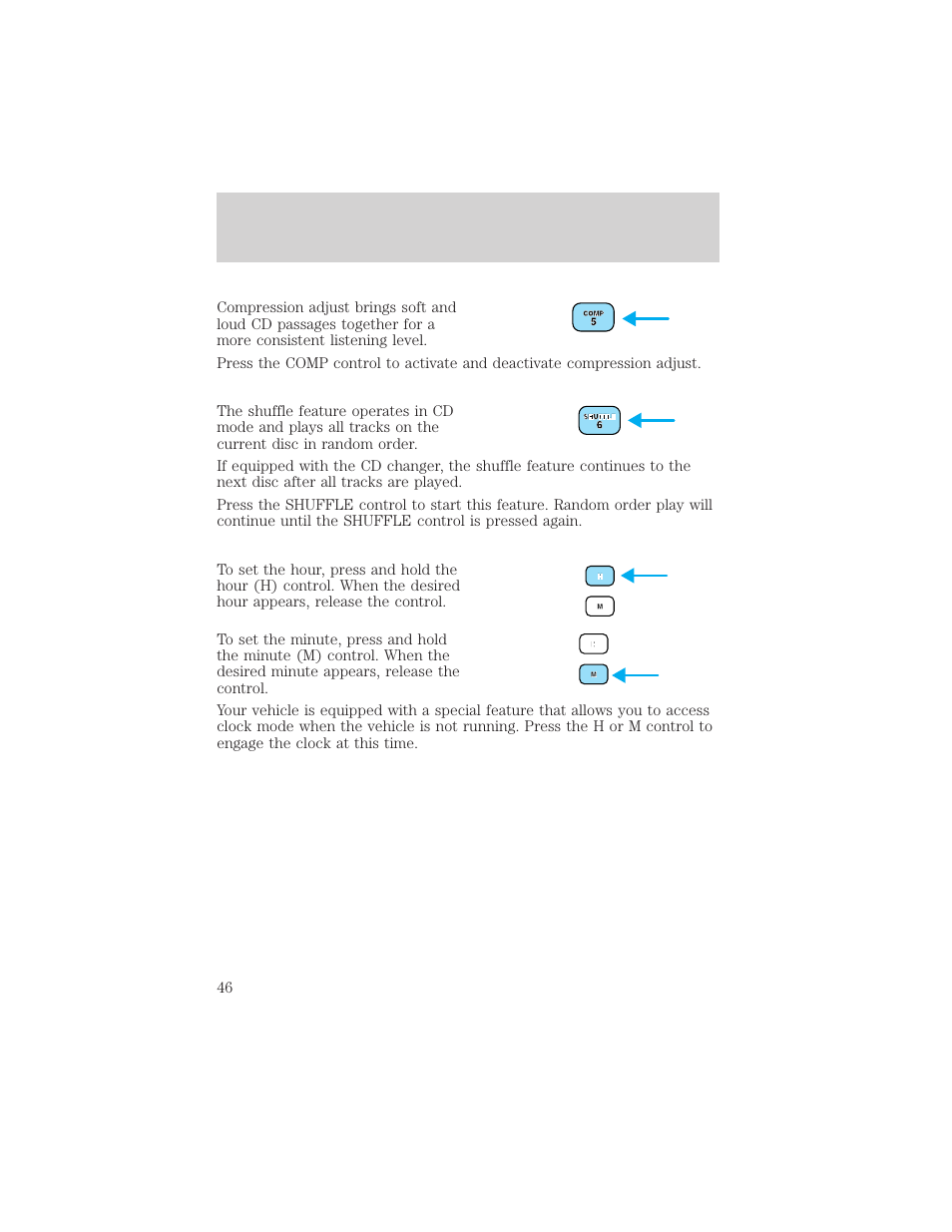 Controls and features | FORD 2001 Taurus User Manual | Page 46 / 256