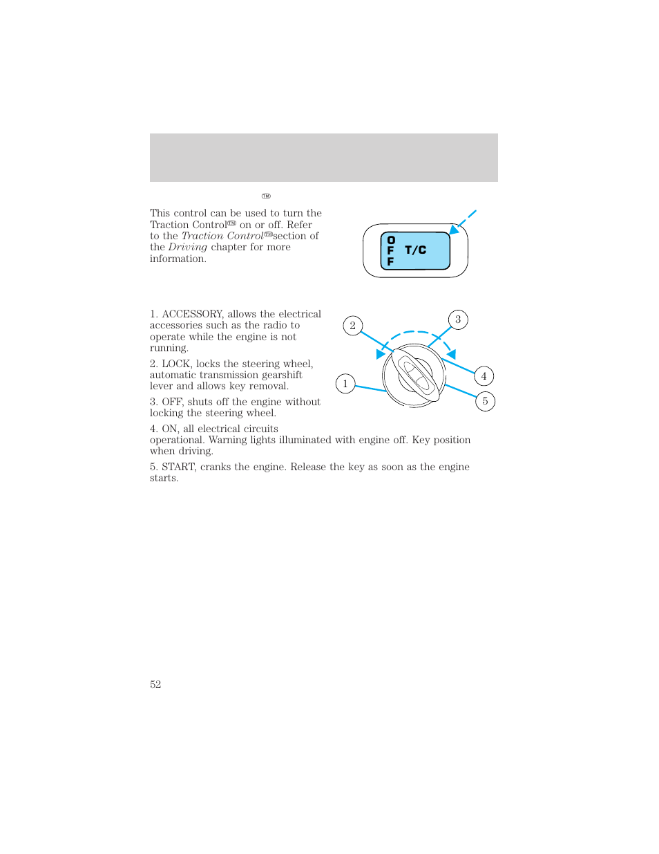 Controls and features | FORD 2001 Taurus User Manual | Page 52 / 256