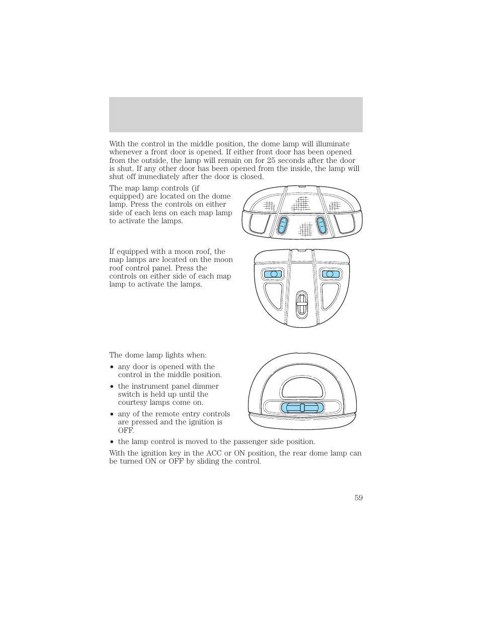Controls and features | FORD 2001 Taurus User Manual | Page 59 / 256