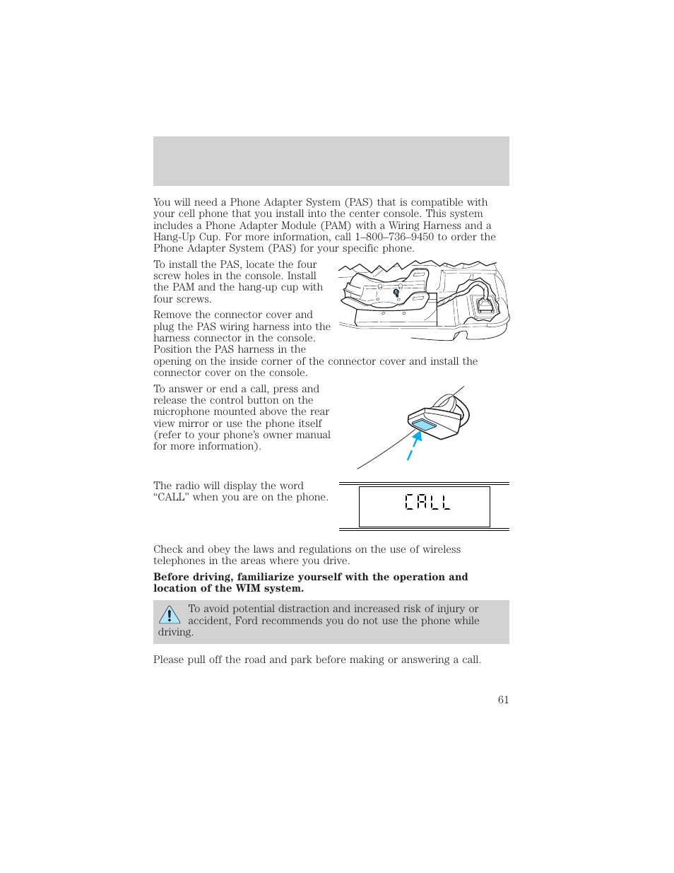 Controls and features | FORD 2001 Taurus User Manual | Page 61 / 256