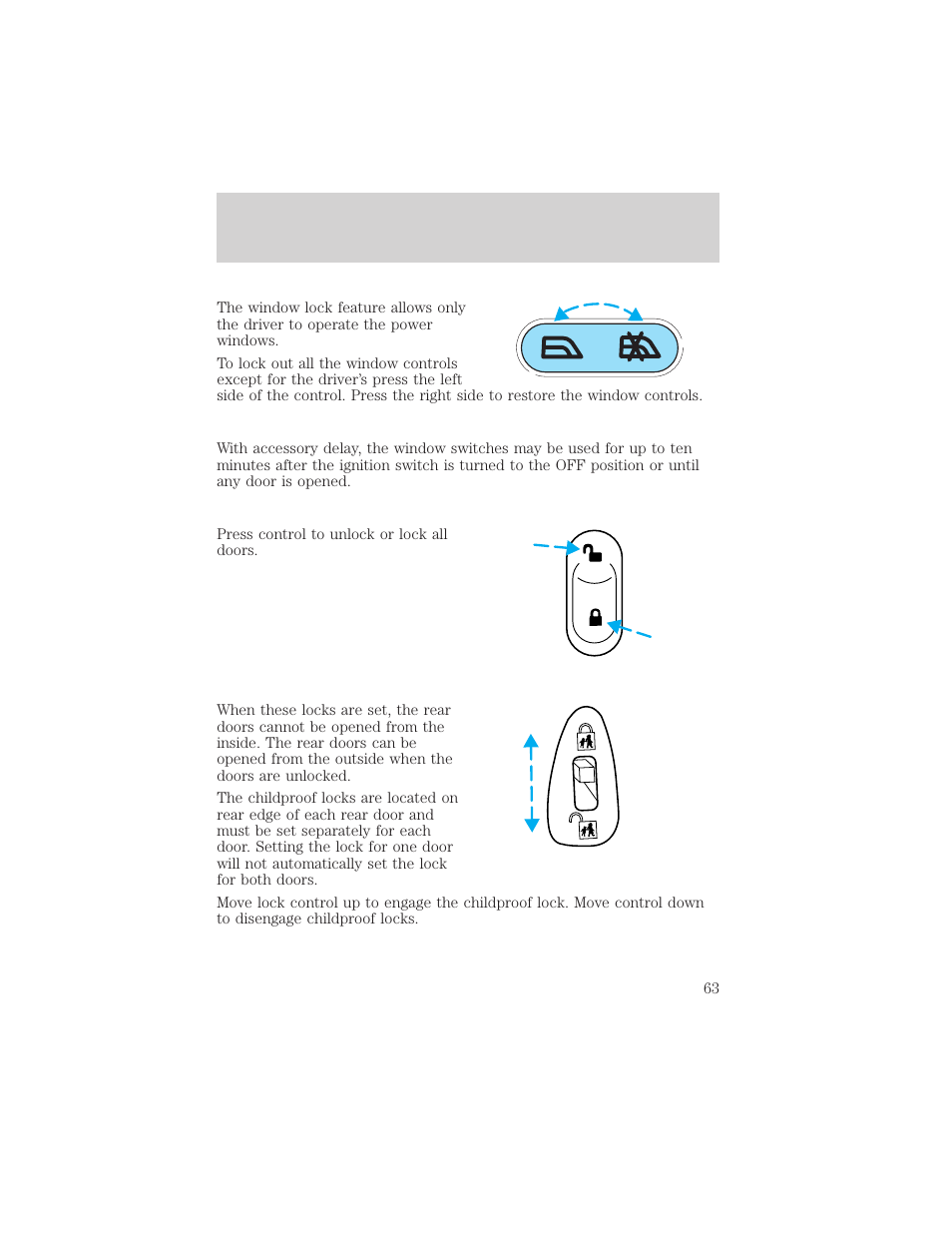 Controls and features | FORD 2001 Taurus User Manual | Page 63 / 256