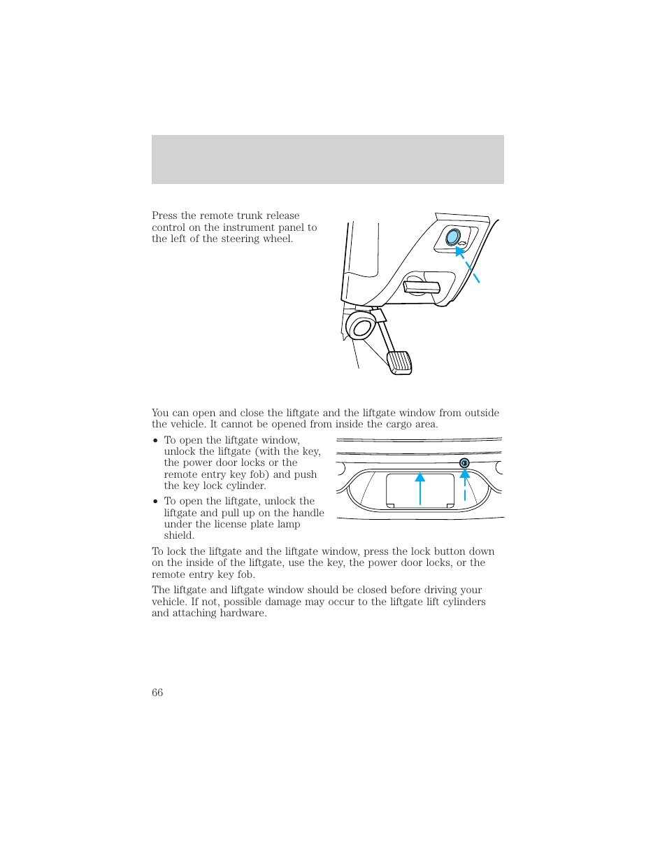 Controls and features | FORD 2001 Taurus User Manual | Page 66 / 256
