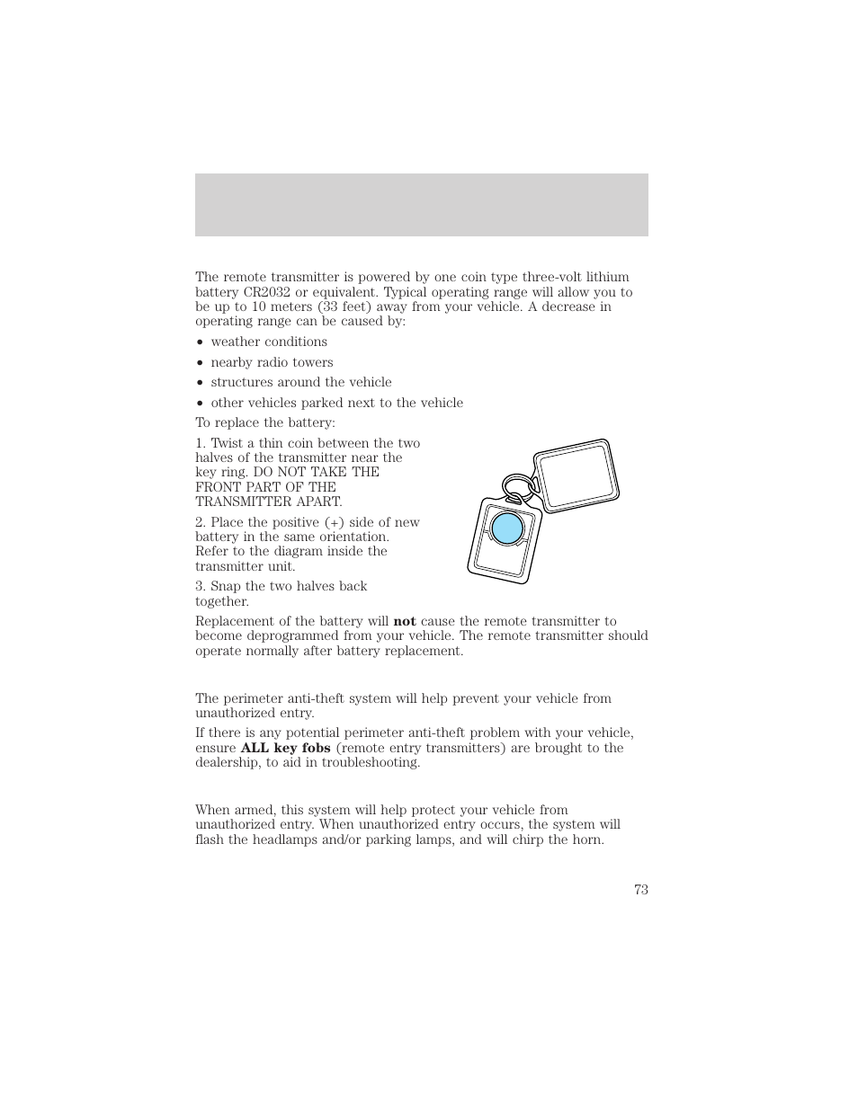 Controls and features | FORD 2001 Taurus User Manual | Page 73 / 256
