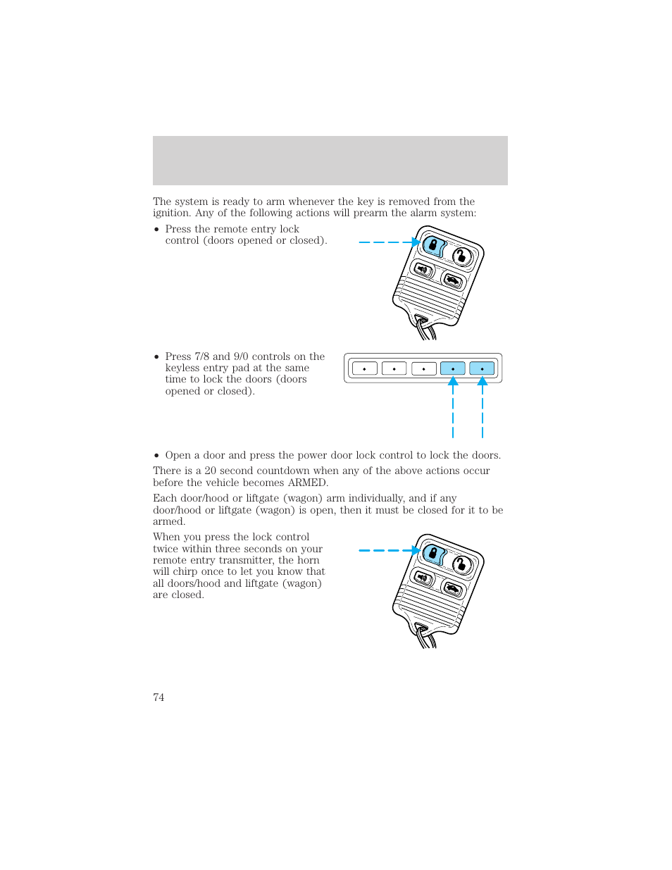 Controls and features | FORD 2001 Taurus User Manual | Page 74 / 256