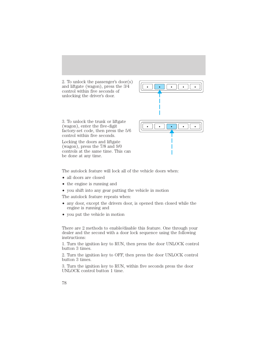 Controls and features | FORD 2001 Taurus User Manual | Page 78 / 256