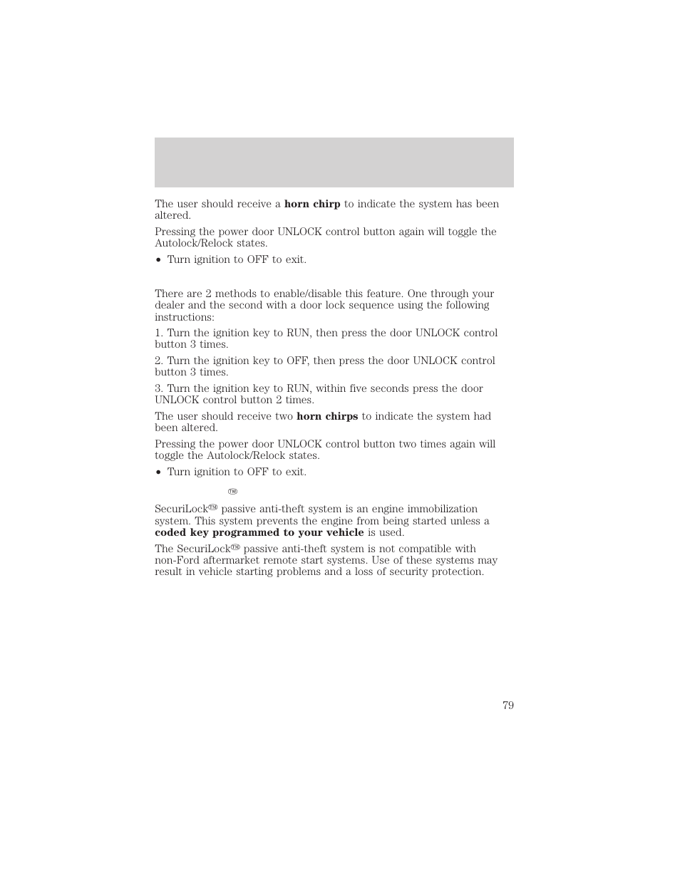 Controls and features | FORD 2001 Taurus User Manual | Page 79 / 256