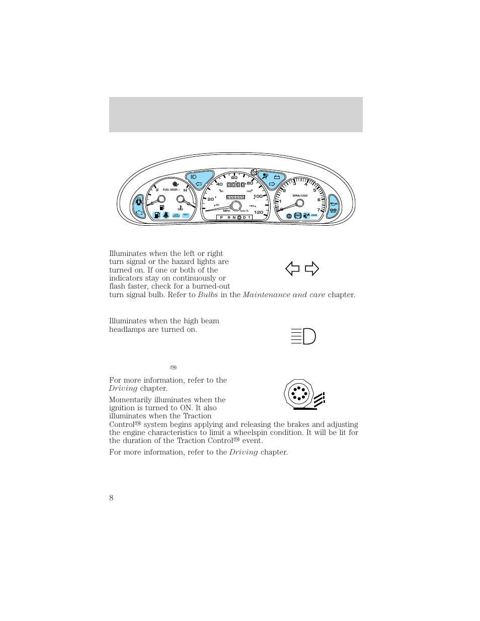 Instrumentation | FORD 2001 Taurus User Manual | Page 8 / 256