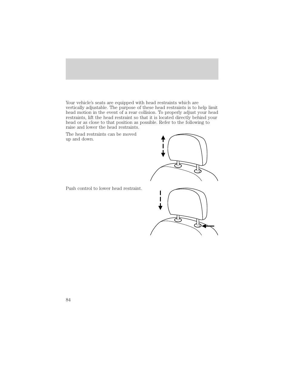 Seating and safety restraints | FORD 2001 Taurus User Manual | Page 84 / 256