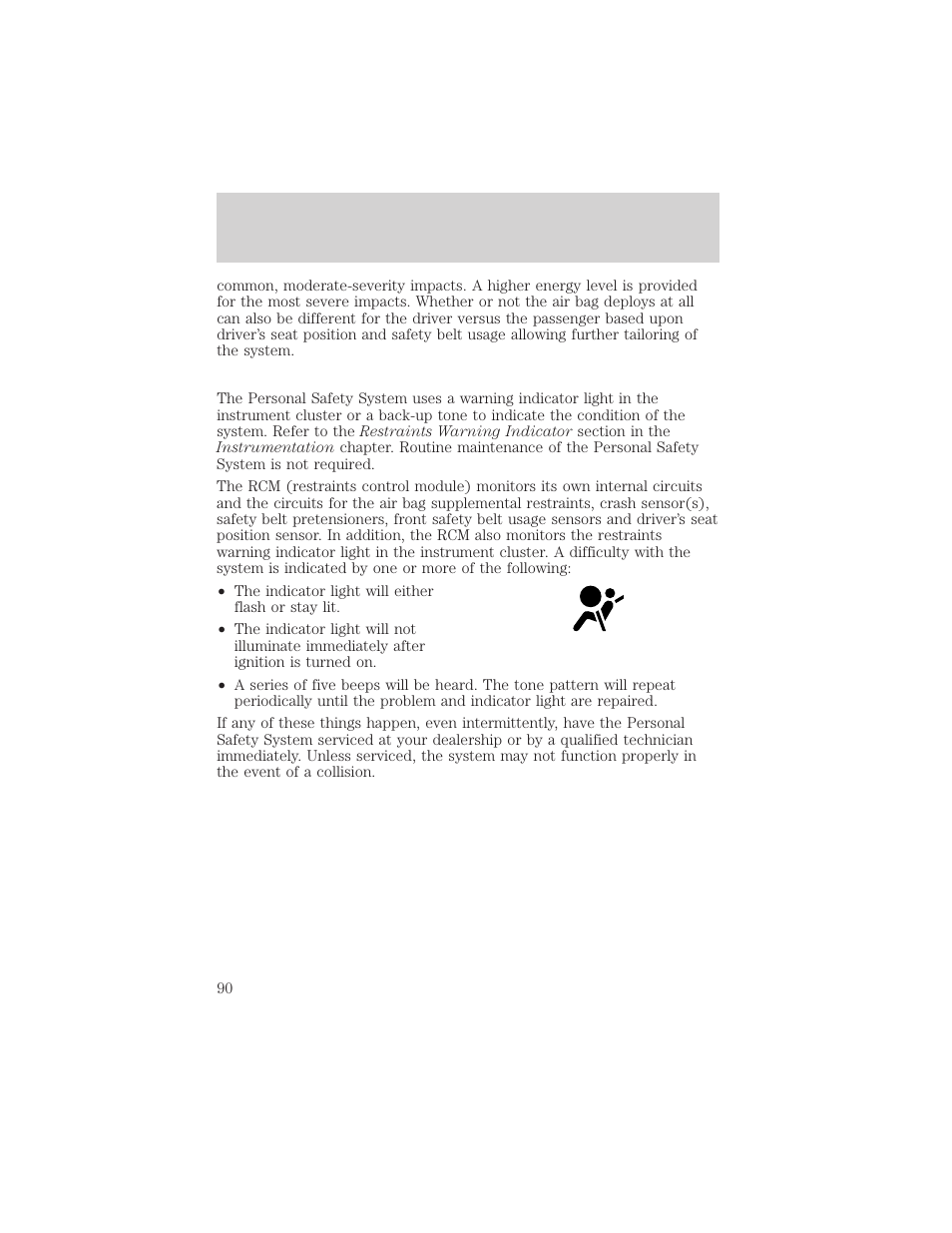 Seating and safety restraints | FORD 2001 Taurus User Manual | Page 90 / 256