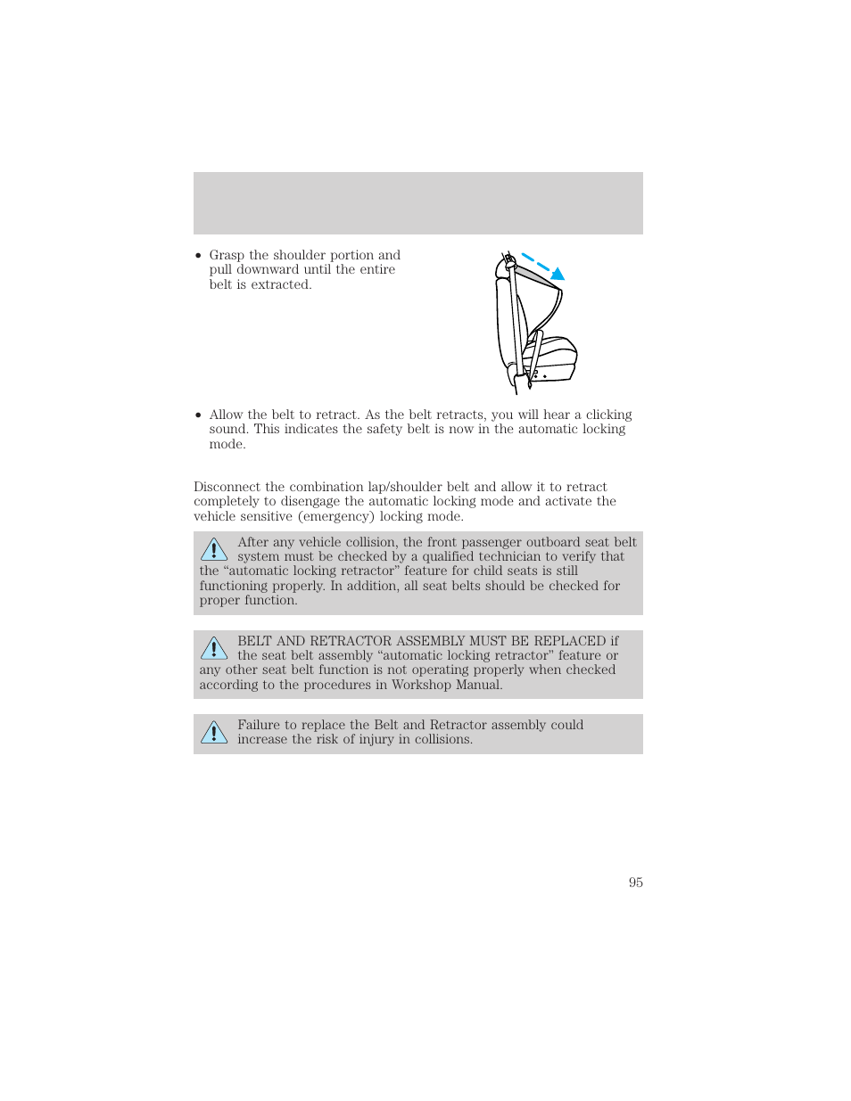 Seating and safety restraints | FORD 2001 Taurus User Manual | Page 95 / 256