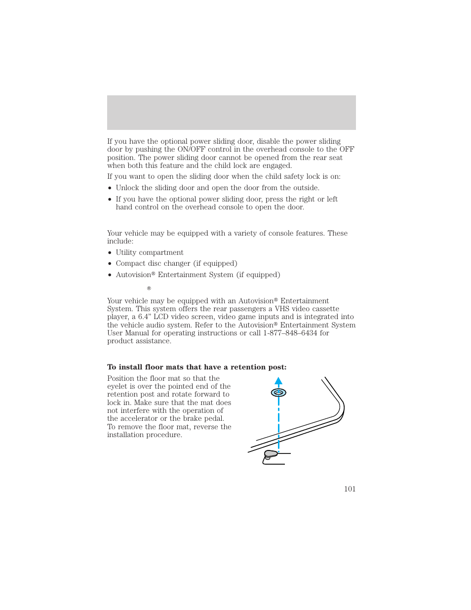 Controls and features | FORD 2001 Windstar User Manual | Page 101 / 288