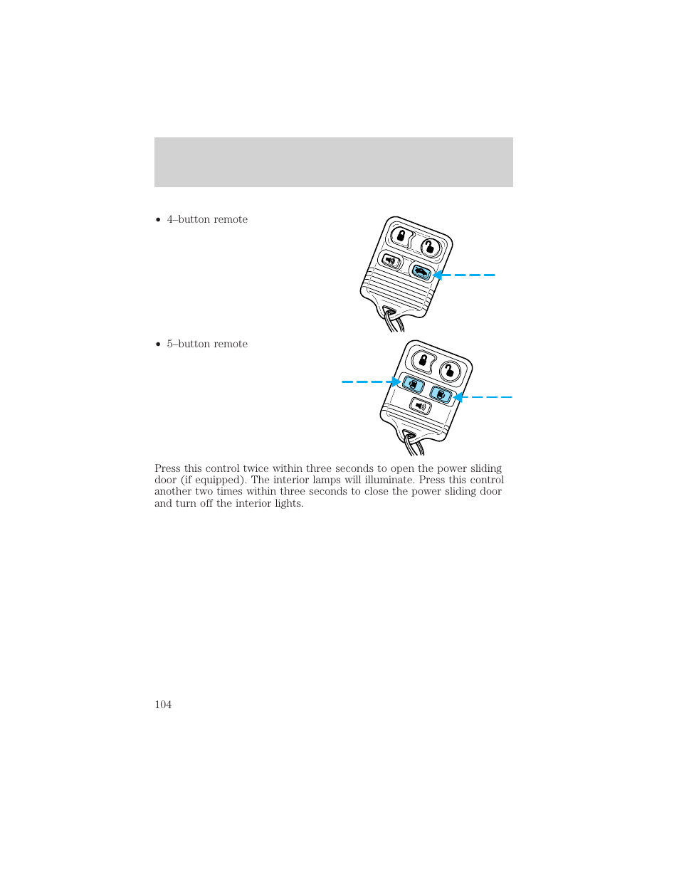 Controls and features | FORD 2001 Windstar User Manual | Page 104 / 288