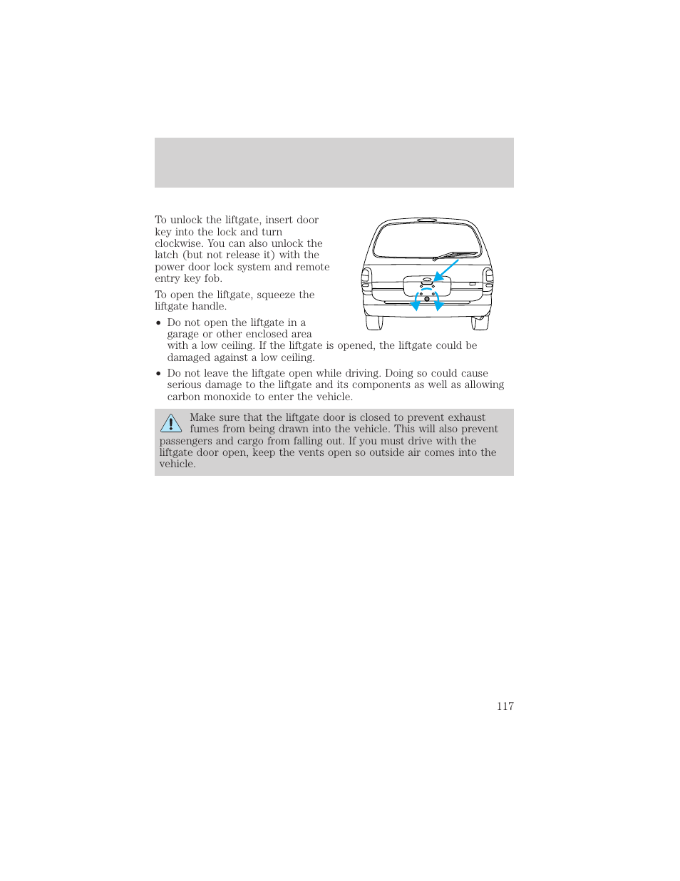 Controls and features | FORD 2001 Windstar User Manual | Page 117 / 288