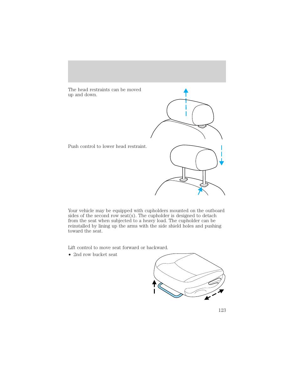 Seating and safety restraints | FORD 2001 Windstar User Manual | Page 123 / 288