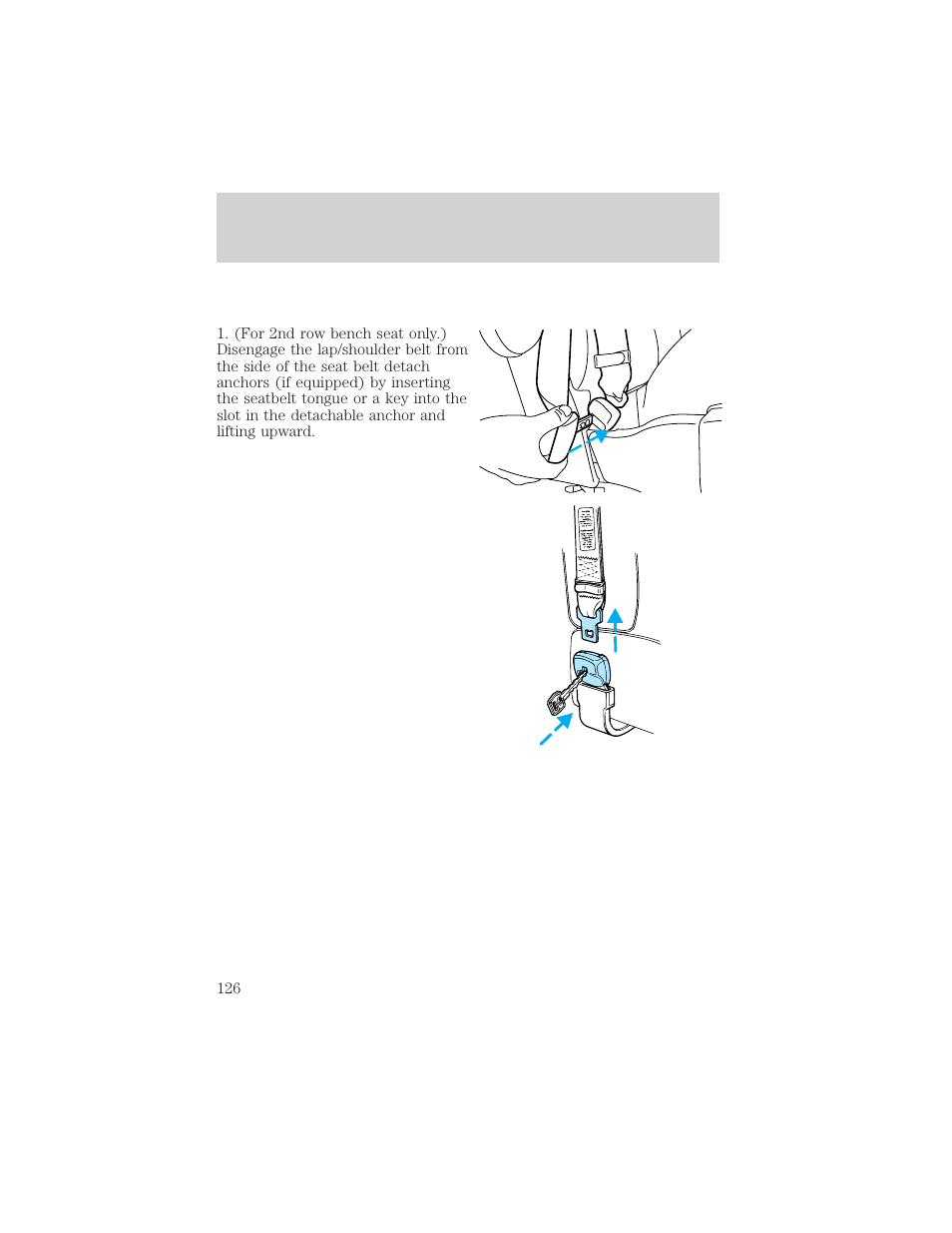 Seating and safety restraints | FORD 2001 Windstar User Manual | Page 126 / 288