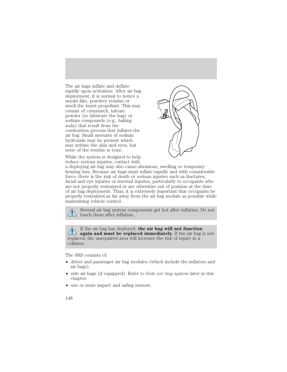 Seating and safety restraints | FORD 2001 Windstar User Manual | Page 148 / 288