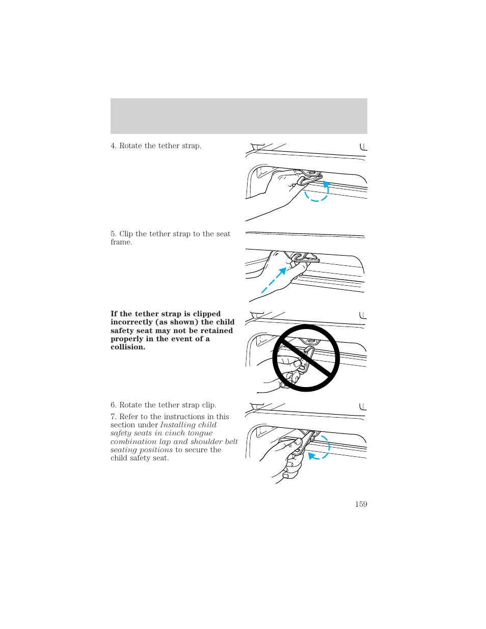 Seating and safety restraints | FORD 2001 Windstar User Manual | Page 159 / 288