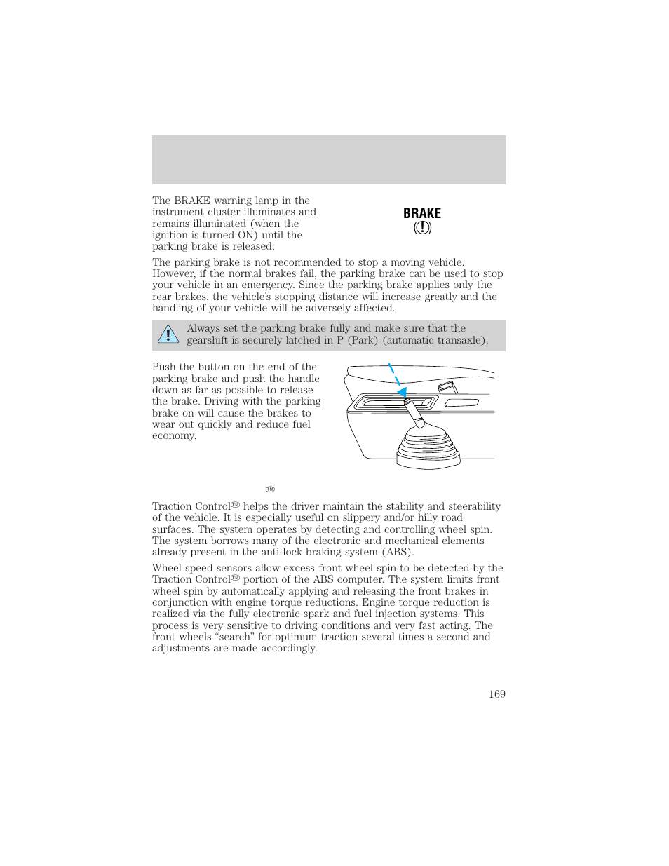 Driving | FORD 2001 Windstar User Manual | Page 169 / 288