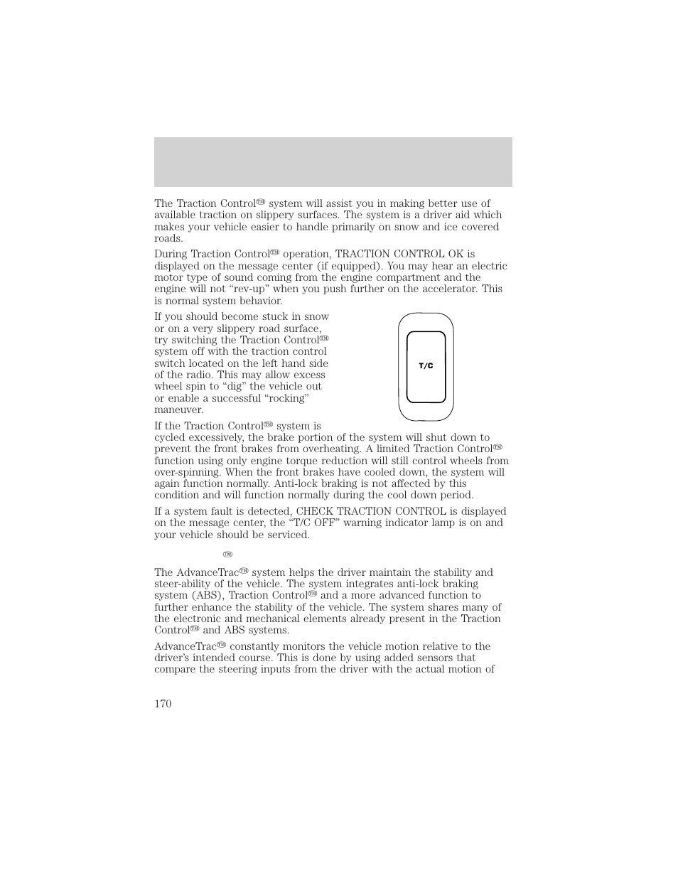 Driving | FORD 2001 Windstar User Manual | Page 170 / 288