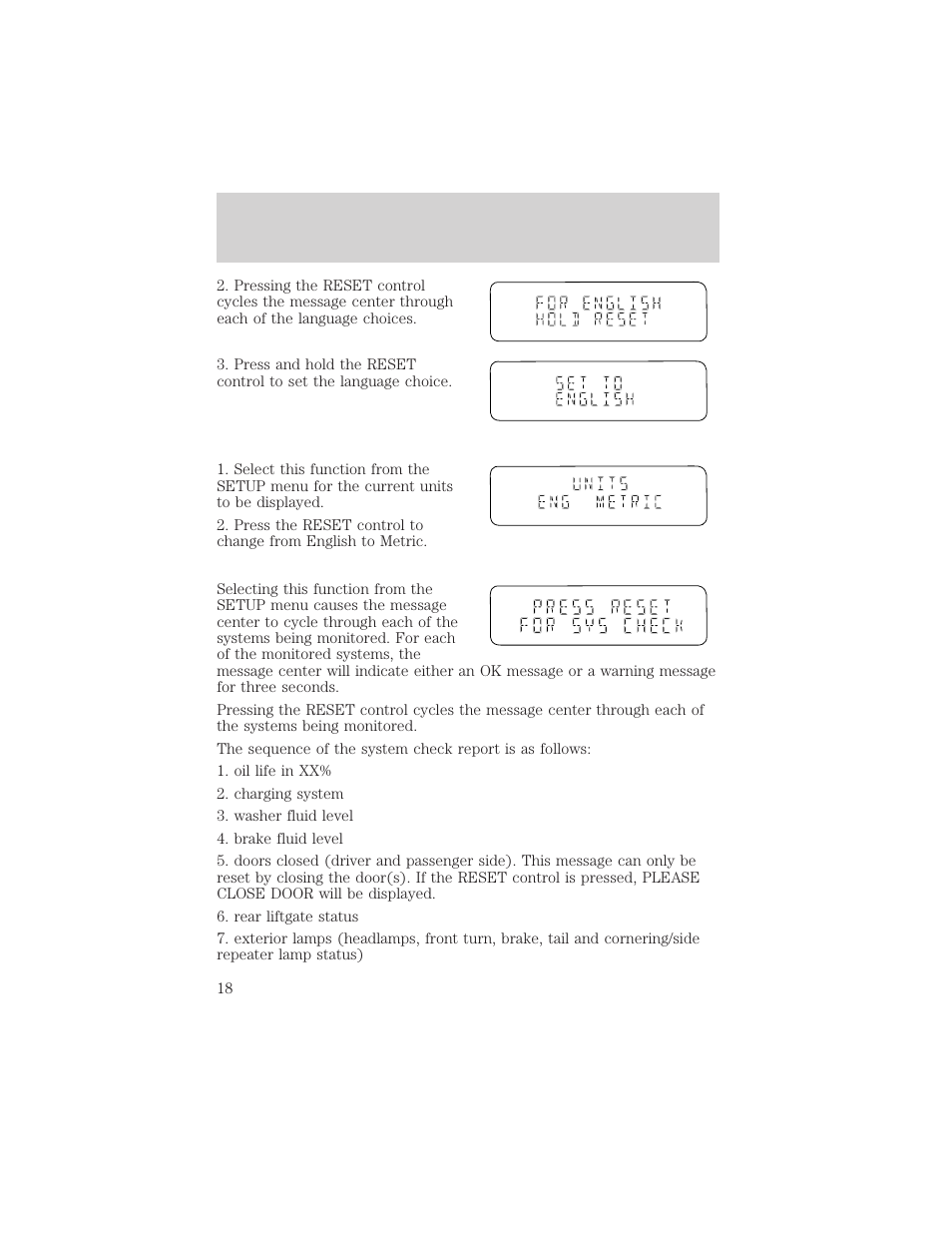 Instrumentation | FORD 2001 Windstar User Manual | Page 18 / 288