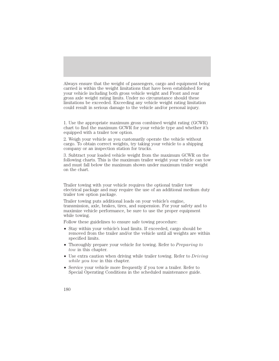Driving | FORD 2001 Windstar User Manual | Page 180 / 288