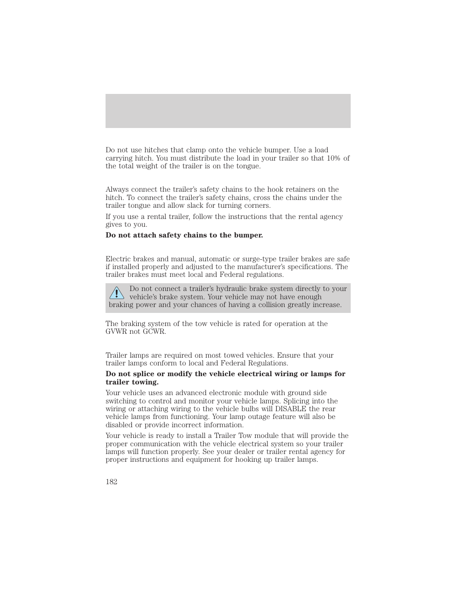 Driving | FORD 2001 Windstar User Manual | Page 182 / 288