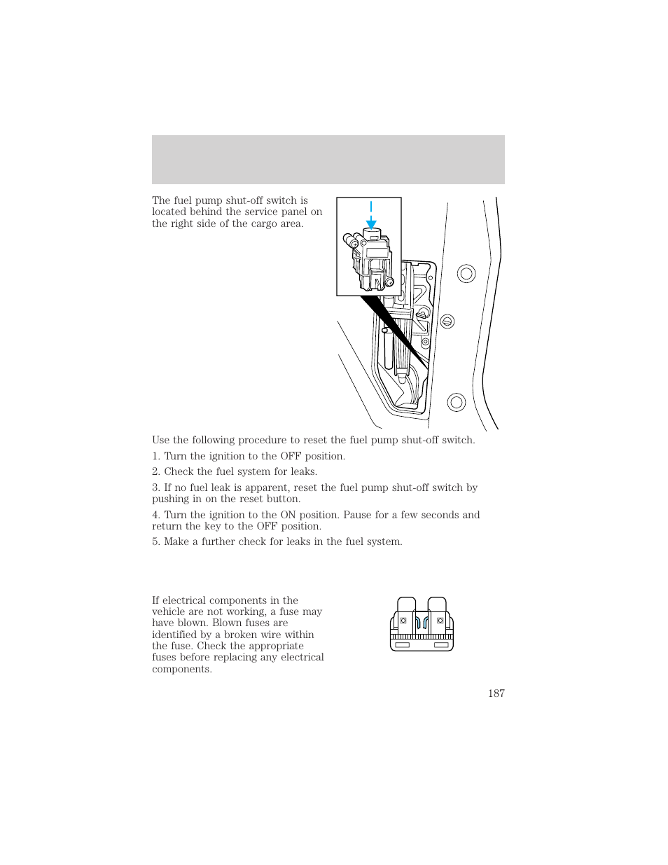 Roadside emergencies | FORD 2001 Windstar User Manual | Page 187 / 288