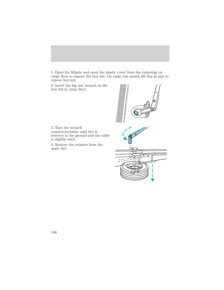 Roadside emergencies | FORD 2001 Windstar User Manual | Page 198 / 288