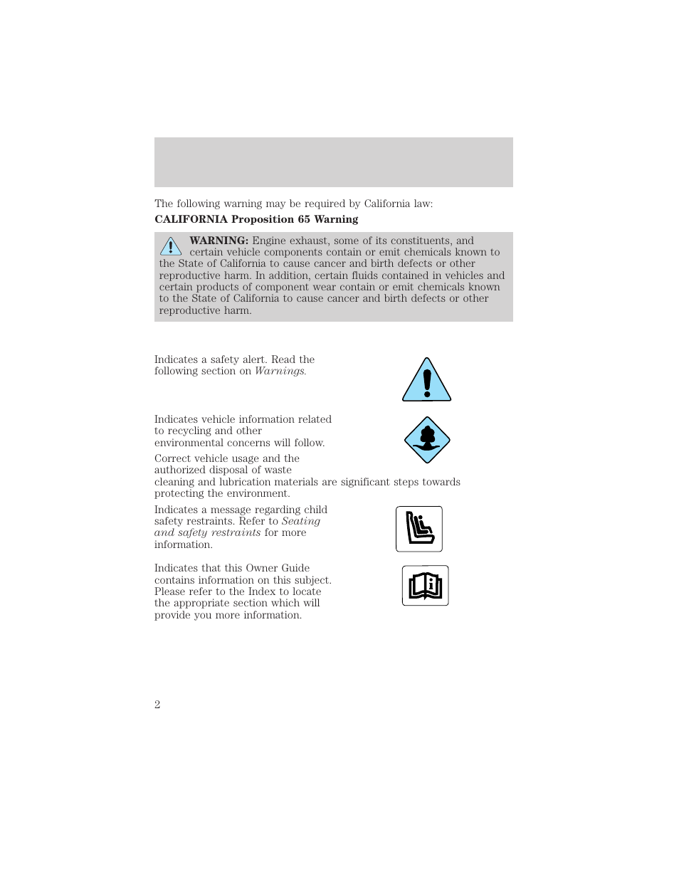 Introduction | FORD 2001 Windstar User Manual | Page 2 / 288