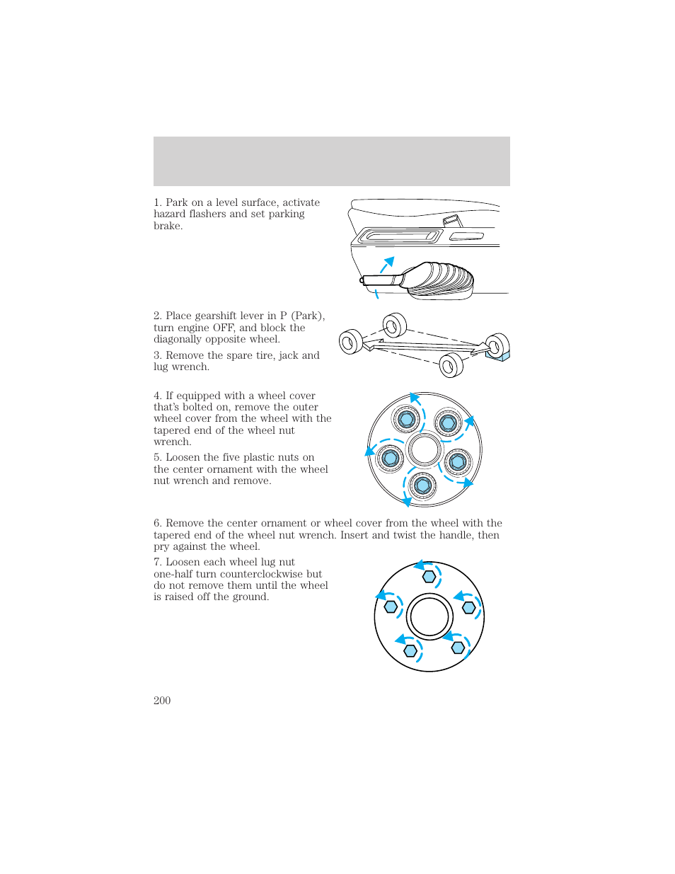 Roadside emergencies | FORD 2001 Windstar User Manual | Page 200 / 288