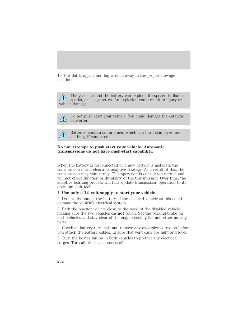 Roadside emergencies | FORD 2001 Windstar User Manual | Page 202 / 288
